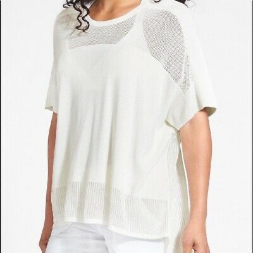 Athleta  Pullover Mesh Sweater  Ivory